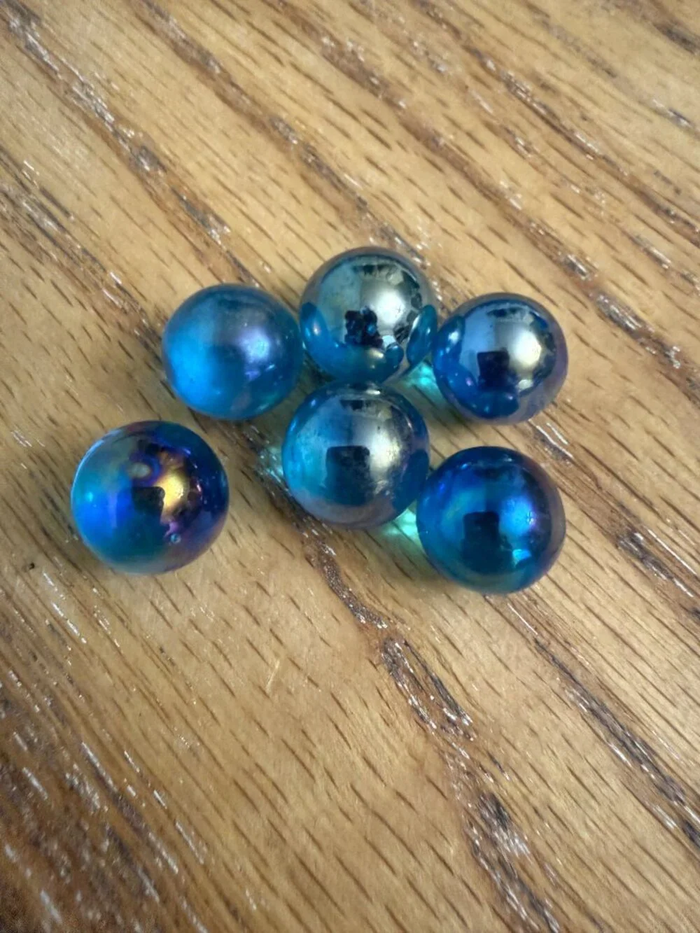 3+ LBS Blue Glass Beads Iridescent Solid Marbles Vases Aquariums Crafts